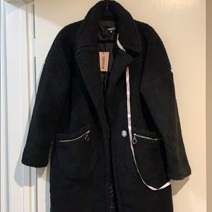 Missguided zip pocket teddy coat